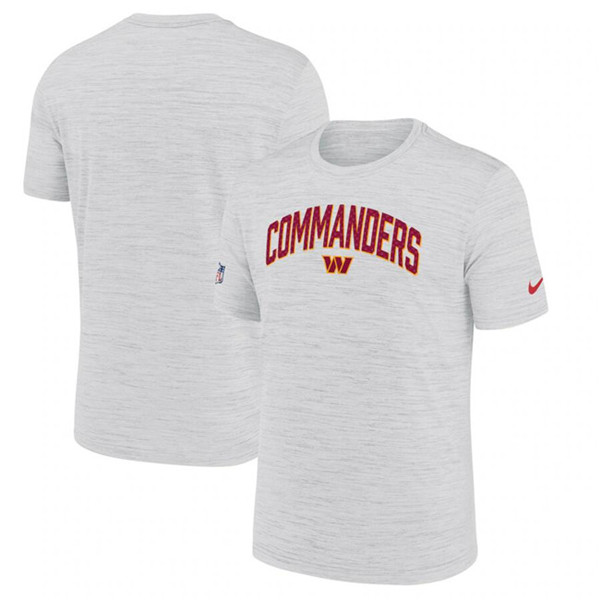 Men's Washington Commanders White Sideline Velocity Stack Performance T-Shirt